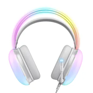 Onikuma X25 Headphone Gamer 3D, Headset Gaming suara Stereo dengan kabel USB gradien RGB