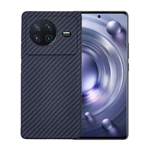 Funda de teléfono de fibra de carbono de sarga 3K para Vivo X 80Pro, funda para cámara con agujero grande, protector para teléfono x80 de fibra de aramida - Product Image 1