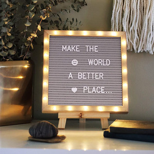 Tableau d'affichage en bois et feutre pour annonces de naissance, mariages, menus scolaires, lettres LED, panneaux de lettres interchangeables, panneau de message personnalisé - Product Image 2