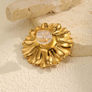 Broche de Margarita Pequeña de Acero Inoxidable Electrochapado, Estilo Europeo y Americano, Moda INS, Dorado, Primavera 2025 - Product Image 4