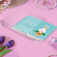 Mini boîte d'emballage pour cupcakes en PVC/PET transparent, 0,3 mm, 2'', 3'', 4'', petite boîte à gâteau avec autocollant pour bougie