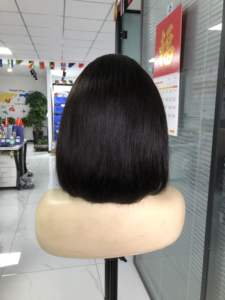 Perruques de cheveux humains Bob lisses à double tirage Perruque frontale en dentelle pour femmes Prix de gros d'usine Noir naturel 8-14 pouces en stock 13*4 - Product Image 3