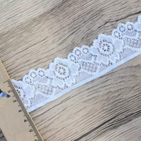 Ruban élastique en nylon et spandex Zeal Custom de 3,5 cm, bande étroite pour emballage, dentelle blanche, garniture pour lingerie, tissu pour robe, broderie française, bricolage