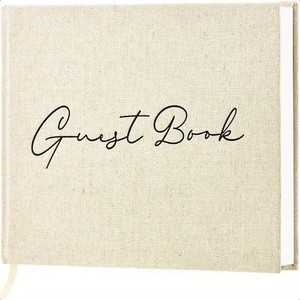 Libro degli Ospiti Personalizzato con Copertina <span class=keywords><strong>in</strong></span> Lino, Libro degli Ospiti con Copertina Rigida e Tasche per Foto per Ricevimenti di Nozze ed Eventi - Product Image 2