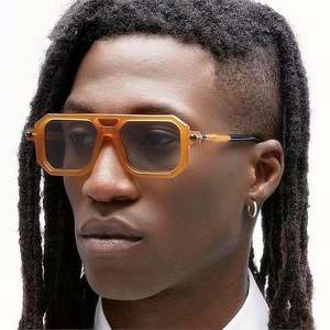 Gafas de Sol Personalizadas con Montura Cuadrada Poligonal, Anti-Luz Azul, con Doble Puente, para Hombre y Mujer - Product Image 2