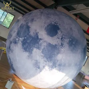 Ballon gonflable en forme de lune, 120 cm, 3m, led, gonflage de l'air
