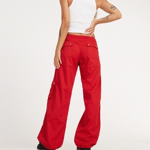 Pantalon cargo rouge léger de haute qualité, taille basse, coupe ample, pour le travail en extérieur, style charpentier, respirant, idéal pour l'été - Product Image 5