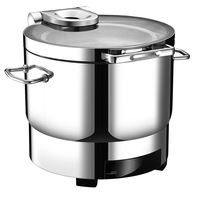 Réchaud alimentaire électrique en acier inoxydable martelé, chauffe-plat buffet tout acier épaissi grande capacité pour hôtels et restaurants