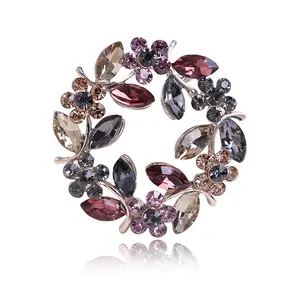 Colourful Crystal Brooch Pins Jewelry Gift Rhinestone Brooches for Women Girls