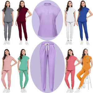 Diseño DE BELLEZA DE MARCA Etiqueta privada de moda Trabajo personalizado Estiramiento Enfermera Tops Poliéster Enfermería médica Uniformes - Product Image 4