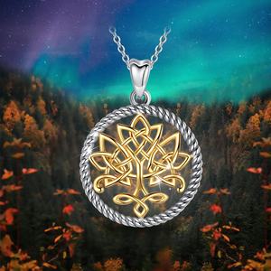 Merryshine oro de Plata de Ley 925 celta irlandés nudo familia Árbol de la vida COLLAR COLGANTE - Product Image 2