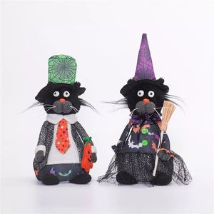 Spooky Cute Halloween <b>Cat</b> <b>Plush</b> Set Glowing Tabletop Decor for Trick or Treat Gift - Product Image 6