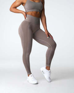 Pantalon de fitness à neuf points Jacquard Peach 2.0 exclusif à la frontière Pantalon moulant haut de gamme Butt-Lifting <span class=keywords><strong>Smiley</strong></span> Design Motif solide - Product Image 3