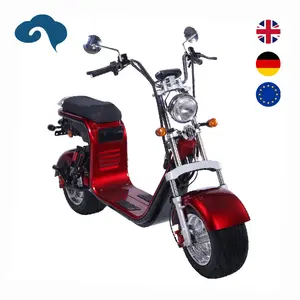 Scooter elétrico europeu projetado vintage, motocicleta Citycoco, bateria digital inteligente tipo 20ah, fácil passeio, para pessoas unissex