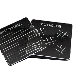 Meilleure vente Ensemble de jeu de voyage Découpe laser Boîtes à pois acryliques Jeux de société Tic Tac Toe pour enfants Camping Voyage Vacances