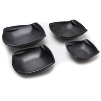 Hôtel mariage restaurant plastique incassable fleur noire petites assiettes à sushi assiettes mélamine personnalisées