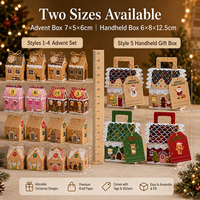 Boîtes de calendrier de l'Avent en forme de maison de pain d'épices de Noël, vides, pour compte à rebours de 24 jours, emballage cadeau pour bonbons et biscuits, avec étiquettes et ficelle