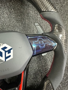 Volant en cuir Alcantara semi-perforé R <span class=keywords><strong>Line</strong></span> pour VW Volkswagen <span class=keywords><strong>Golf</strong></span> 5 <span class=keywords><strong>6</strong></span> 7 R Gti MK4 MK5 MK6 MK7 Jetta Passat CC B6 B7 - Product Image 2