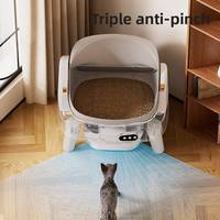 Litière automatique intelligente Elecpet OEM personnalisée grande ouverture pour chat, nettoyage automatique, contrôle des odeurs, ramassage à un bouton, toilette électrique pour animaux de compagnie