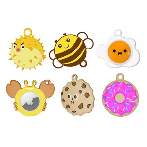 Hot Silicone Airtags Anti Lost Cute Cartoon Case, a prueba de golpes y a prueba de polvo Airtag Holder para seguimiento de mascotas, BagsKids, llaves, equipaje