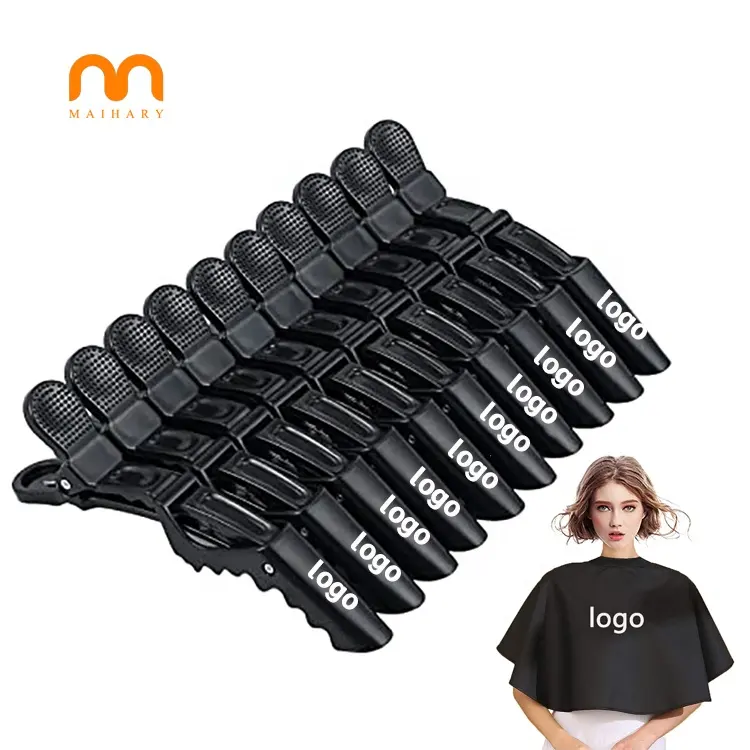 plastic barber spa custom logo hairpins sectioning styling girls hairgrips alligator salon hair extensions clips