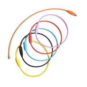 Porte-clés et étiquette de bagage en métal coloré, style chinois, avec nœud de corde rotatif aux couleurs bonbon - Product Image 1