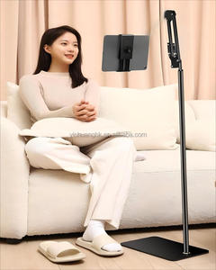 Floor Stand 360 <b>Rotation</b> Cantilever Adjustable Height Flexible Metal <b>Desk</b> Phone Tablet Stand - Product Image 4