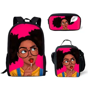 Özel Logo popüler sanat afrika sırt çantası ilkokul amerikan kız sırt çantası