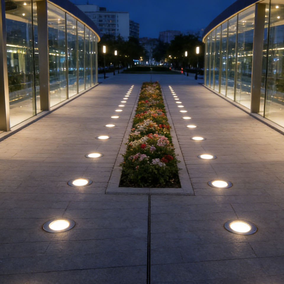 LED Garden square Underground Buried Lamp Round 1W 3W RGB Color Change ...