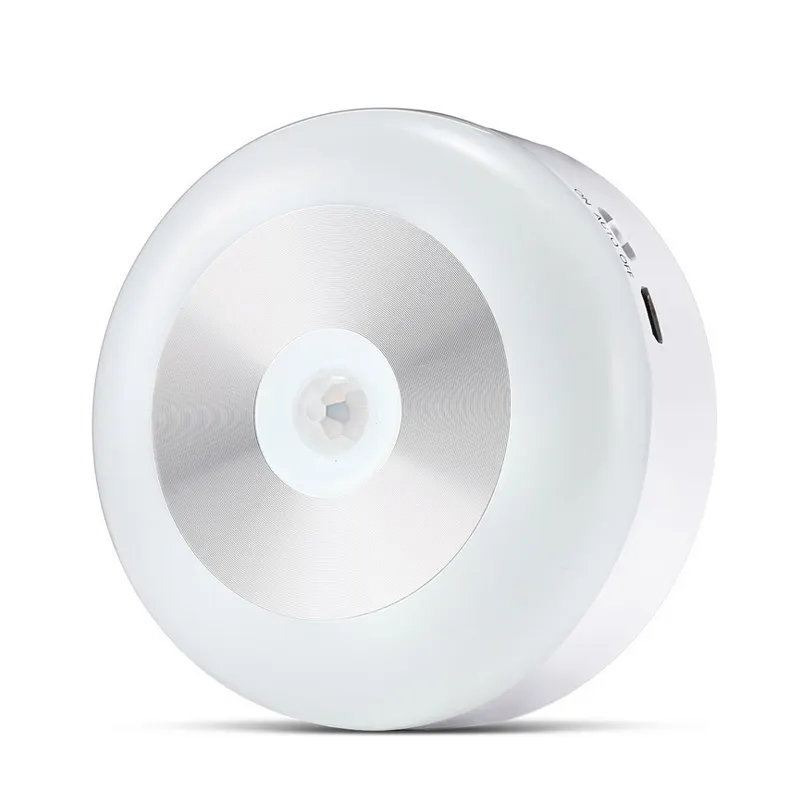 Low MOQ Round USB wiederauf ladbare Home Cabinet Sensor LED-Lampe mit 3m für Nacht beleuchtung