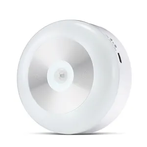 Low MOQ Round Usb Rechargeable Home Cabinet Sensor Led Lamp With 3メートルFor Night Lighting