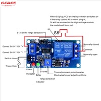 Relé de cierre de sincronización DC12V de gran oferta para placa de doble FR-4PCB relé de retardo de tiempo de 5V con Sensor ajustable mejor que Chip 555