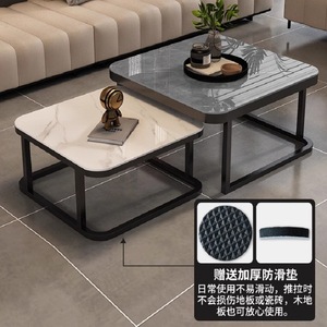 Mesa de Centro de Mármol, Diseño Moderno y Minimalista, Muebles para Sala de Estar, Estilo 2024, Decoración de Hogar Elegante y Sencilla de Alta Gama - Product Image 2