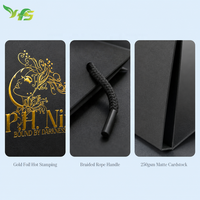 Sacs en papier d'emballage de luxe noirs personnalisés avec impression dorée, sacs cadeaux en papier avec votre propre logo