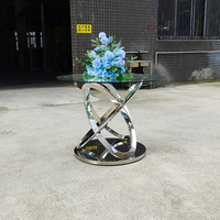 Table à gâteaux avec cadre en acier inoxydable doré, fabrication directe d'usine, présentoir à desserts de mariage, table de banquet de luxe