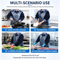 100 Pièces Tablier jetable sans manches en PE 140 cm, imperméable et résistant à l'huile, pour adultes, pour la cuisine, le salon et la protection au travail