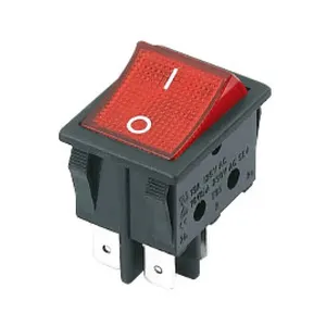 Interruptor basculante KCD4 Serie 6 pines BOAT Interruptor marino con marco 16A 250V AC ON OFF pintura plateada LED impermeable
