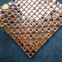 Transparente Rose Golden Diamond Effekt Shinny Glas Mosaik fliese für Wand Backs plash Küche Bar Bad Toilette Schwimmbad