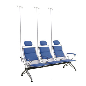 Silla de Espera Multipersonal con Soporte para Suero, Asiento Acolchado de Acero, para Hospitales y Clínicas - Product Image 4