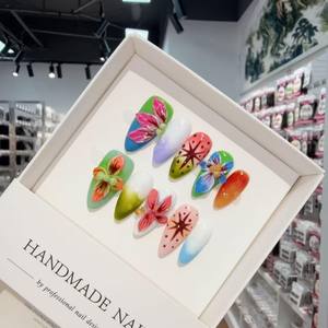 Venta al por Mayor <span class=keywords><strong>de</strong></span> 10 <span class=keywords><strong>Uñas</strong></span> Postizas Francesas Hechas a Mano con un Hermoso Diseño Personalizado <span class=keywords><strong>de</strong></span> Lujo, Muestras Gratis y Empaque Personalizado - Product Image 6