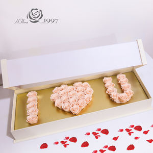 Cadeau de la Saint-Valentin pour petite amie : Boîte de fleurs I You, roses éternelles en forme de cœur dans une boîte à roses éternelles - Product Image 1