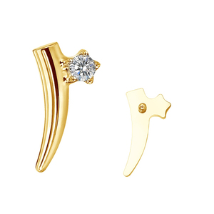 GZN ASTM F136, Joyería de Titanio, Pendiente de Oreja, Anillo de Nariz, Anillo de <span class=keywords><strong>Labio</strong></span>, <span class=keywords><strong>Piercing</strong></span>, con Diseño de Estrella Curva Cónica, con Circonita Cúbica y Rosca Interna - Product Image 3