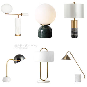 इनडोर घरेलू सजावटी धातु नेतृत्व वाला कॉर्डिक डिजाइन होटल लक्जरी आधुनिक संगमरमर बेडरूम टेबल लैंप - Product Image 1