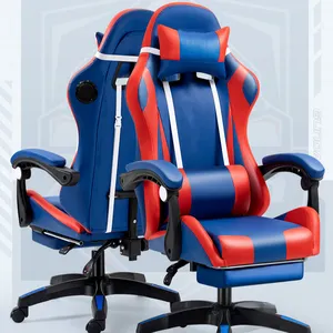 Giá rẻ nhất văn phòng Gamer Racing Gaming ghế với tùy chọn footrest và massage RGB dải ánh sáng và chức năng