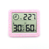 Accessoires de salon de cils petit mini intérieur diamant paillettes strass hygromètre numérique thermomètre pour extension de cils
