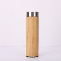 Botella de Agua BORGE Personalizada de Bambú con Termo de Acero Inoxidable, Infusor de Té Inteligente y Pantalla LED de Temperatura