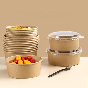 Più economico usa e getta da asporto marrone carta Kraft ciotola di verdure con coperchio per animali domestici - Product Image 2