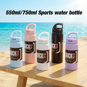 กระติกน้ำร้อนแบบพกพาขนาด 25 ออนซ์ สีดำ ดีไซน์ทันสมัย ผลิตตามสั่ง ขายส่งจากโรงงาน รับผลิตแบบ OEM ความจุ 750 มล. พร้อมฝาปิดแบบหลอดดูด - Product Image 3