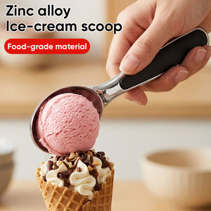 Cuillère à glace en alliage de zinc de qualité alimentaire, poignée antidérapante, cuillère à dessert profonde, passe au lave-vaisselle, pour café, boulangerie, cuisine, maison - Product Image 1