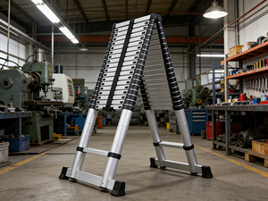 Échelle télescopique multifonctionnelle en alliage d'aluminium épaissi de haute qualité à 12 marches, pliable pour usage domestique - Product Image 3